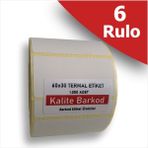 Kalite Barkod 60X30 Termal Etiket | 6 Rulo Barkod Etiketi