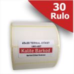 Kalite Barkod 65X30 Termal Etiket | 30 Rulo Barkod Etiketi