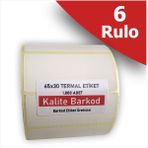 Kalite Barkod 65X30 Termal Etiket | 6 Rulo Barkod Etiketi
