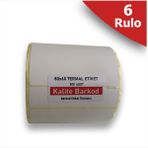 Kalite Barkod 80x60 Termal Etiket 6 Rulo Barkod Etiketi