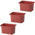 Kaliteli 3 Adet Plastik Oyuncak Saklama Kutusu 42 x 30 x 23 cm Ikea 3'lü Set Düzenleme Kutusu Bordo Kut - Ahşap