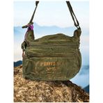 Kaliteli Vintage Eskitme Salaş Günlük Gezi Okul Postacı Çantası 28 cm x 26 cm - 28 x 26 cm - Haki