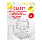 kalitexhome Airfryer Izgara Teli ve Çubuğu Fritöz Izgarası XXL Airfreyer Izgarası Paslanmaz Çelik 21 x 21 cm