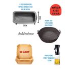 kalitexhome Airfryer XXL Uyumlu 4Lü Pişirme Seti>Sprey yağdandık+Pişirme kabı+Kek ekmek kalıbı+50adetyağlı kağıt