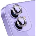 (Kaliteyi Bozmaz) iPhone 11/12/12 Mini Uyumlu Kamera Koruyucu Lens Mercek Mor Metal Çerçeveli