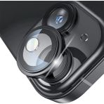 (Kaliteyi Bozmaz) iPhone 15 / 15 Plus Uyumlu Kamera Koruyucu Lens Mercek Siyah Metal Çerçeveli