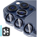 (Kaliteyi Bozmaz) iPhone 15 Pro Max / 15 Pro Uyumlu Mavi Safir Kamera Lens Koruyucu Takma Aparatlı Kolay Kurulum - SAFİR