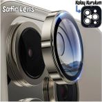 (Kaliteyi Bozmaz) iPhone 15 Pro Max/15 Pro Natürel Titanyum Uyumlu Safir Kamera Pembe Lens Koruyucu - SAFİR