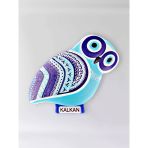 Kalkan Temalı Polyester Kabartmalı Nazar Baykuş Magnet 5,5 X 9 Cm Dekoratif Hediyelik Buzdolabı Süsü (Kod:1152)