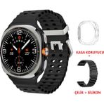 Kalobee Sk 7 Ultra Amoled 47 mm Çelik + Silikon Kordonlu Akıllı Saat - Siyah