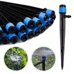 Kalolary 100 ADET Sulama Damlatıcıları Damla Yayıcılar, Mikro Sprey Ayarlanabilir 360 Derece Tam Daire Desenli Su Akışı Fıskiyeli Yağmurlama 1/4 (4-6mm) Bahçe Sulaması için Sulama Borusuna Uyar (Mavi)