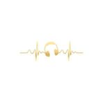 Kalp Atışı Kulaklık Araba Sticker 17X17 Cm Gold