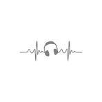 Kalp Atışı Kulaklık Araba Sticker 17X17 Cm Gri