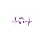 Kalp Atışı Kulaklık Araba Sticker 17X17 Cm Mor
