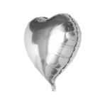 Kalp Balon Folyo Gümüş 60 cm 24 Inç - Gri