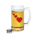 Kalp Baskılı Bira Bardağı - Bira Bardak