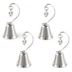 Kalp Bell Kart Tutacağı,4PCS Masa Mesaj Tutacağı,Düğün Fotoğraf Tutacağı,Gümüş Zil Öpüşme Bell Adı Yer Kartı Tutacağı,Parti Dekorasyonu için