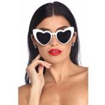 Kalp Çerçeve Güneş Gözlüğü Cat Eye Kalp Gözlük Beyaz-Tek Ebat