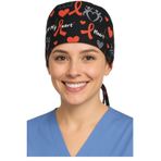 Kalp Desenli Doktor Hemşire Aşçı Cerrahi Bone Hastane Bone Bandana M343