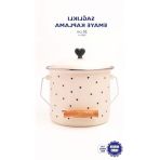 Kalp Desenli Emaye Yoğurt Ve Bakliyat Bakracı (20 Cm - 3 Litre)