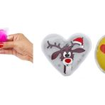 Kalp Emoji Beyaz Geyik Cep Sobası,El Isıtıcı,2 Adet Sıcak Su Torbası Pvc 9cm