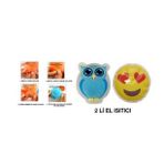 Kalp Emoji Mavi Baykuş Cep Sobası,el Isıtıcı,2 Adet Sıcak Su Torbası Pvc 9cm