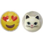Kalp Emoji,kedi Cep Sobası,el Isıtıcı,2 Adet Sıcak Su Torbası Pvc 9cm
