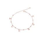 Kalp Figürlü Clasical Sallantılı Gümüş Kadın Ayak Halhal Rose