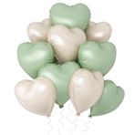 Kalp Folyo Balon Beyaz Krem, 10 Adet 45 cm Bej Kalp Folyo Balonlar Helyum Folyo Kalp Şeklinde Balonlar Doğum Günü Bebek Partisi Düğün Nişan Sevgililer Günü Süslemeleri için (krem adaçayı yeşili)