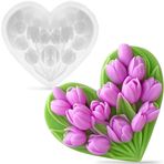 Kalp Lale Silikon Kalıp Çiçek Döküm Kalıpları Silikon Laleler Çiçekli Silikon Kalıplar Çiçekler Mumlar Silikon Kalıplar Çiçekler Raysin Döküm Kalıpları Lale Çiçek Sabun Kalıpları Silikon Döküm