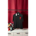 Kalp Logo Nakış Işlemeli Oversize Siyah Erkek T-Shirt Nw - XS