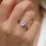 Kalp Pandora Model Pembe Zirkon Taşlı Gümüş Yüzük - 11