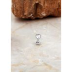 Kalp Rodyumlu Gümüş Tragus Küpe 7079