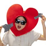 Kalp Şapka Yetişkin Cosplay | Sevgililer Günü için Aşk Karikatür Şapka | Komik Yenilik Giydirme Cosplay Kostüm Şapkalar Unisex için