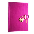 Kalp Şekilli Kilit Günlüğü, Anahtarlı Kızlar için Kilit Günlüğü, Vegan Deri Kapak, Gençler için Sevimli Kilitli Gizli Defter, 13,5x18,5 cm, 320p Victoria's Journals Gizli Günlüğü, Kolej tarafından