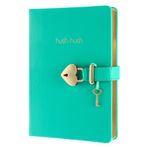 Kalp Şekilli Kilit Günlüğü, Anahtarlı Kızlar için Kilit Günlüğü, Vegan Deri Kapak, Gençler için Sevimli Kilitli Gizli Defter, 13,5x18,5 cm, 320p Victoria's Journals Gizli Günlüğü, Üniversite tarafından yönetilen (Nane)