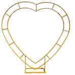 Kalp Şekilli Metal Düğün Kemeri - Düğünler, Partiler ve Etkinlikler için Beyaz/Altın Bahçe Dekorasyon Çerçevesi - Çeşitli (Altın 150 x 150 cm)