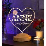 Kalp Şeklinde Anneler Günü Hediyesi, Kişiye Özel Anneye Hediye İsim Yazılı Led Lamba