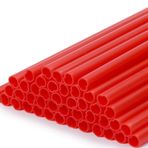Kalp şeklinde içecek pipeti, pembe kalp şekli, 50-100 sevimli plastik parti bağımsız ambalaj, Sevgililer Günü düğün kalın saman - fırça dahil (50, kırmızı)