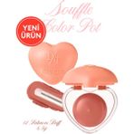 Kalp Tasarımlı, Yoğun Pigmentli, Köpük Yapılı, Kadife Bitiş Sunan Ruj Dasıque Souffle Color Pot #01 Salmon Buff