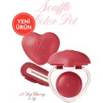 Kalp Tasarımlı, Yoğun Pigmentli, Köpük Yapılı, Kadife Bitiş Sunan Ruj Dasıque Souffle Color Pot #23 Fog Cherry