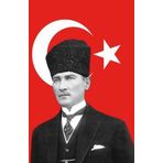KALPAKLI ATATÜRK BAYRAK 100X150CM