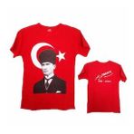 KALPAKLI KIRMIZI AY YILDIZLI ATATÜRK TİŞÖRTÜ PAMUKLU ÜRÜN