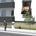 Kalpaklı Mustafa Kemal Atatürk Cephe Poster Bayrak -1,5X2,25 metre