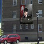 Kalpaklı Mustafa Kemal Atatürk Cephe Poster Bayrak -300x450cm - 3x4,5 metre