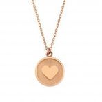 Kalpli Altın Kolye 14k Rose Gold Yuvarlak