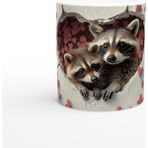 Kalpli Çatlaktan Bakan Rakunlar Temalı Baskılı Kupa Bardak - Renkli