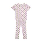 Kalpli Dama Kısa Kollu Tshirt Taytlı Pijama Takımı Pembe
