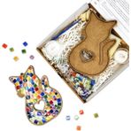 Kalpli Kedi Mozaik Sanat Seti- Ahşap Figürlü Sanatsal Mozaik Çocuk Etkinlik Seti-Kendin Yap Seti
