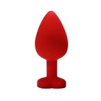 Kalpli Mücevher Taşlı Kırmızı Silikon Anal Plug